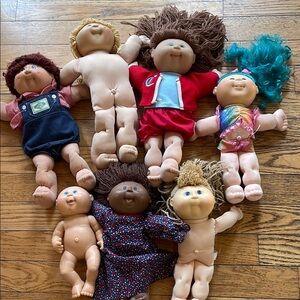 7 Cabbage Patch Kids Toy Dolls Lot Collection Coleco Vintage CPK Boy Girls Rare